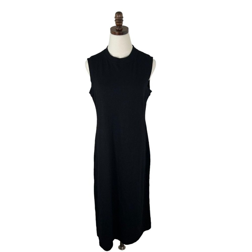 Away The Quick Dress Shift Midi Dress‎ Black Women's Medium Comfy Sleeveless